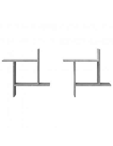 Mensole a Muro 2pz Grigio Cemento 50x12x50 cm in Truciolato