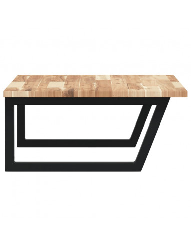 Ripiano a Parete per Lavabo in Acciaio e Massello di Acacia