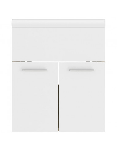 Mobile da Bagno con Lavabo Bianco e Rovere Sonoma in Truciolato