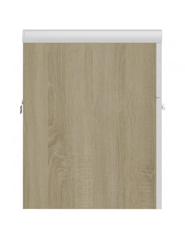 Mobile da Bagno con Lavabo Bianco e Rovere Sonoma in Truciolato