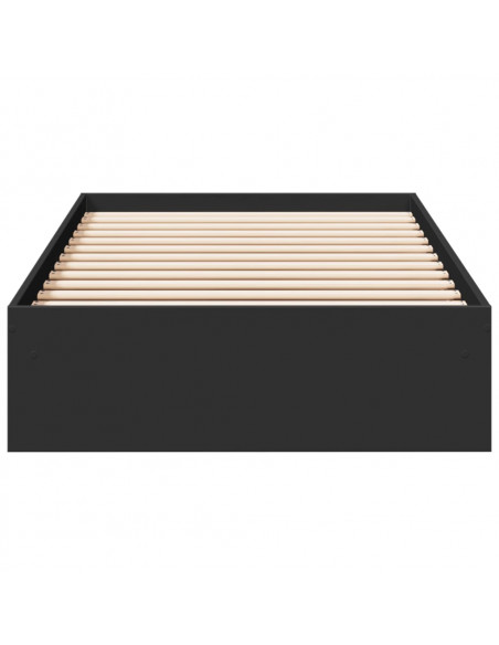 Giroletto con Cassetti Nero 90x190 cm in Legno Multistrato