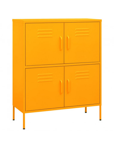 Armadietto Giallo Senape 80x35x101,5 cm in Acciaio