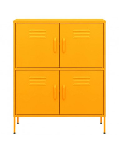 Armadietto Giallo Senape 80x35x101,5 cm in Acciaio