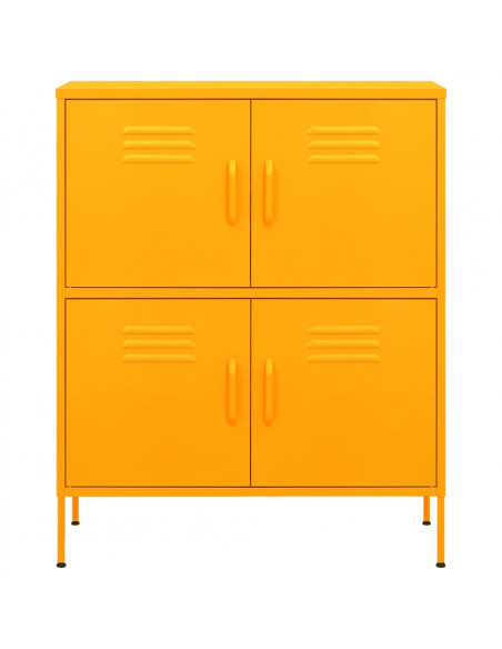 Armadietto Giallo Senape 80x35x101,5 cm in Acciaio