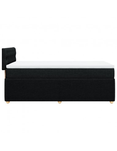 Giroletto a Molle con Materasso Nero 100x200 cm in Tessuto