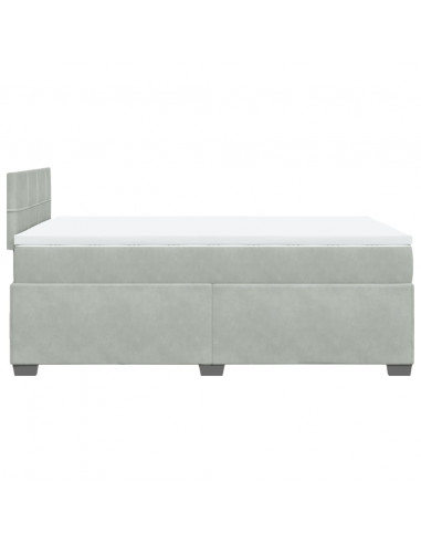 Giroletto a Molle con Materasso Grigio Chiaro 120x200cm Velluto