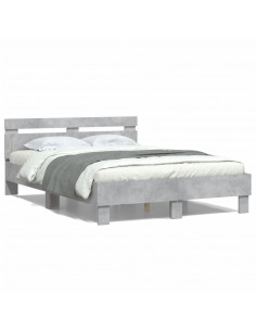 Giroletto Testiera Grigio Cemento 135x190 cm Legno Multistrato 2