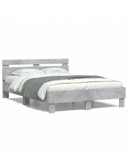 Giroletto Testiera Grigio Cemento 135x190 cm Legno Multistrato