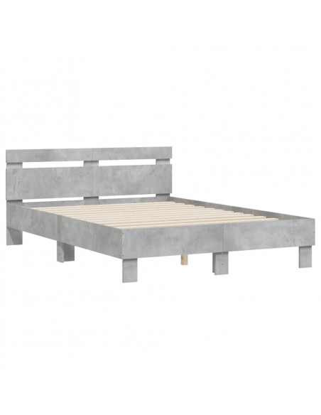 Giroletto Testiera Grigio Cemento 135x190 cm Legno Multistrato