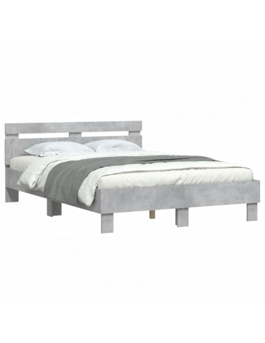 Giroletto Testiera Grigio Cemento 135x190 cm Legno Multistrato