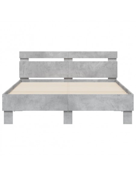 Giroletto Testiera Grigio Cemento 135x190 cm Legno Multistrato