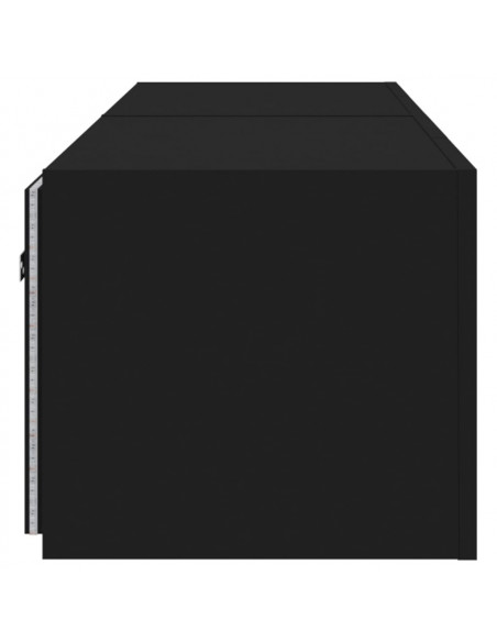 Mobili TV a Parete con Luci LED 2pz Neri 80x35x31 cm