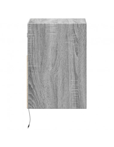 Mobile TV a Parete con Luci LED Grigio Sonoma 41x31x45 cm