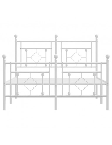 Giroletto con Testiera e Pediera Metallo Bianco 120x200 cm