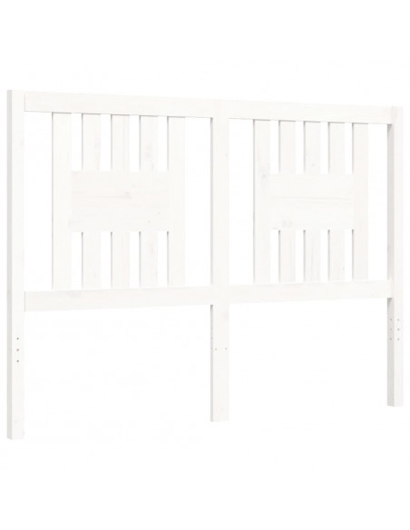 Giroletto con Testiera Bianco 140x190 cm in Legno Massello