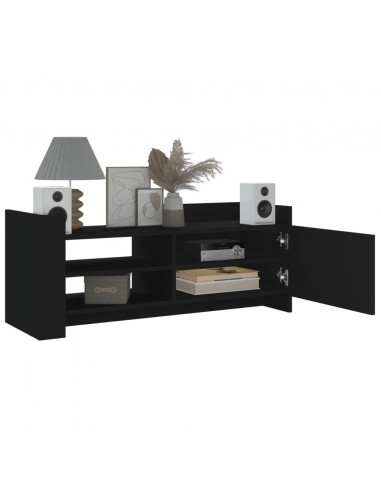 Mobile Porta TV Nero 100x35x40 cm in Legno Multistrato