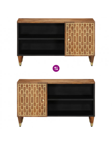 Mobile Porta TV 80x33x46 cm in Legno Massello di Mango