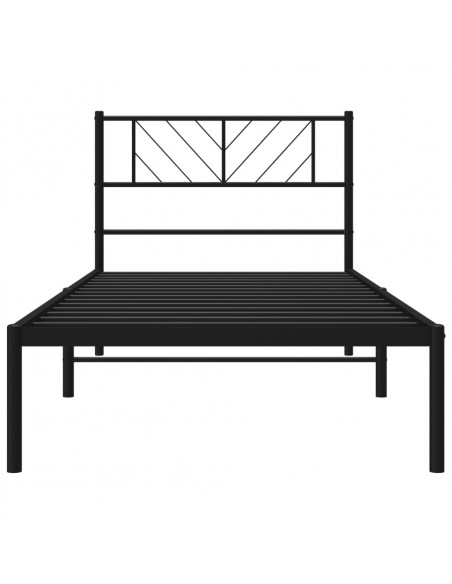 Giroletto con Testiera in Metallo Nero 75x190 cm