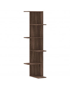 Scaffale Angolare Muro Rovere Marrone 36,5x36,5x140 cm Legno 2