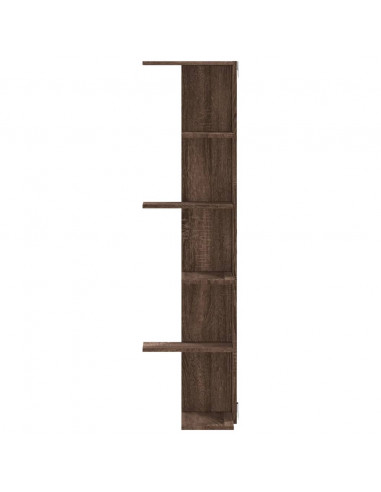 Scaffale Angolare Muro Rovere Marrone 36,5x36,5x140 cm Legno