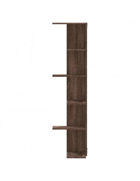 Scaffale Angolare Muro Rovere Marrone 36,5x36,5x140 cm Legno