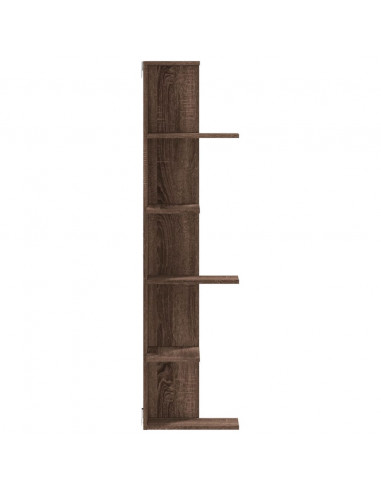 Scaffale Angolare Muro Rovere Marrone 36,5x36,5x140 cm Legno