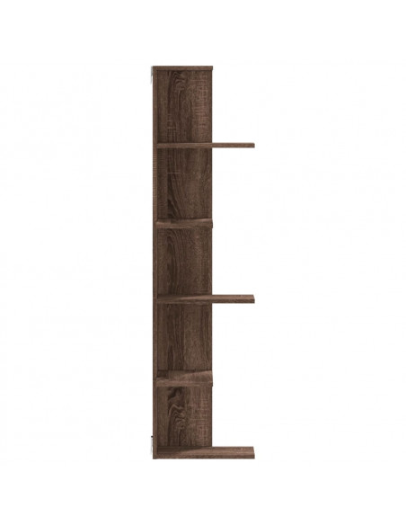 Scaffale Angolare Muro Rovere Marrone 36,5x36,5x140 cm Legno