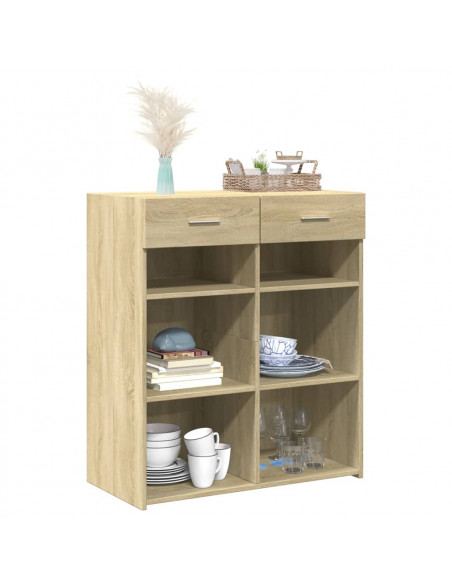 Credenza Rovere Sonoma 80x42,5x93 cm in Legno Multistrato