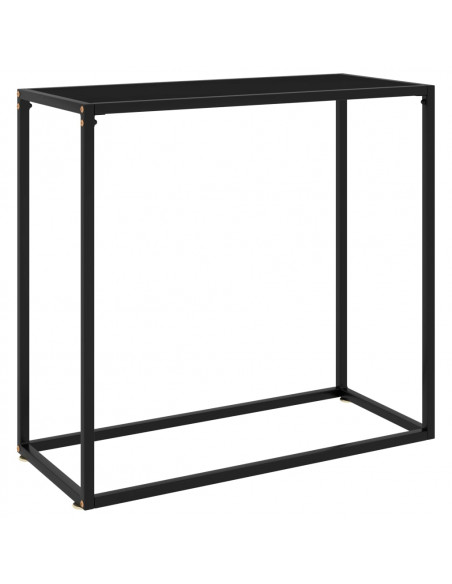 Tavolo Consolle Nero 80x35x75 cm in Vetro Temperato