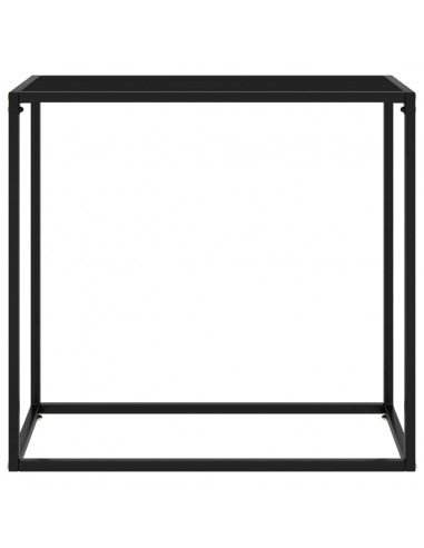 Tavolo Consolle Nero 80x35x75 cm in Vetro Temperato