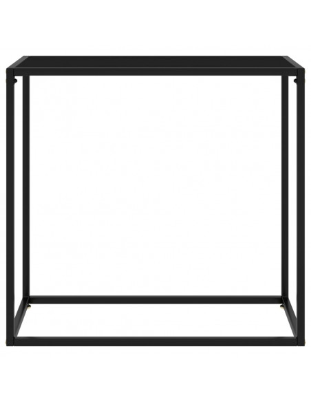 Tavolo Consolle Nero 80x35x75 cm in Vetro Temperato