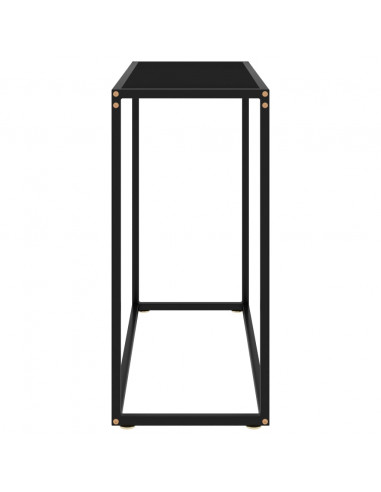 Tavolo Consolle Nero 80x35x75 cm in Vetro Temperato