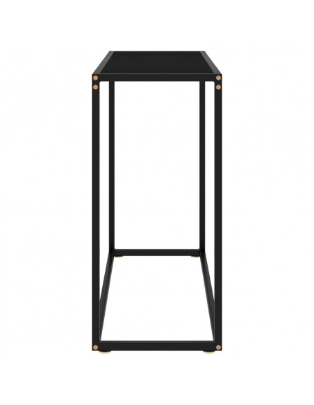 Tavolo Consolle Nero 80x35x75 cm in Vetro Temperato