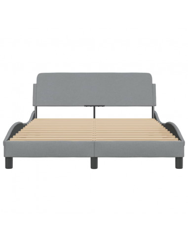 Giroletto con Testiera Grigio Chiaro 120x200 cm in Tessuto