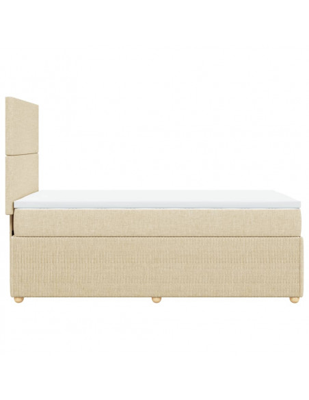 Giroletto a Molle con Materasso Crema 100x200 cm in Tessuto