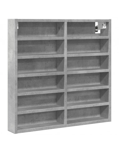 Armadietto Vetrina Grigio Cemento 60x8,5x58 cm Multistrato