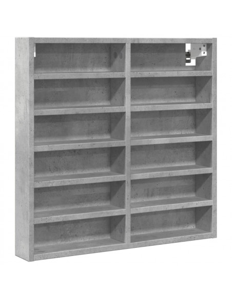 Armadietto Vetrina Grigio Cemento 60x8,5x58 cm Multistrato