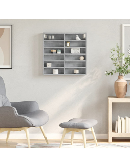Armadietto Vetrina Grigio Cemento 60x8,5x58 cm Multistrato