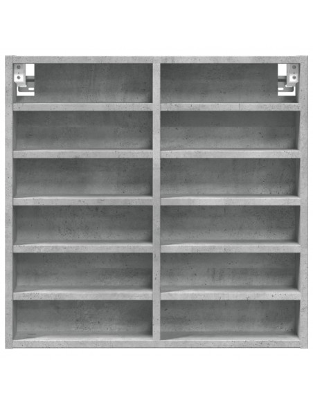 Armadietto Vetrina Grigio Cemento 60x8,5x58 cm Multistrato