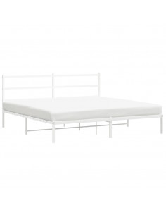 Giroletto con Testiera Metallo Bianco 183x213 cm 2