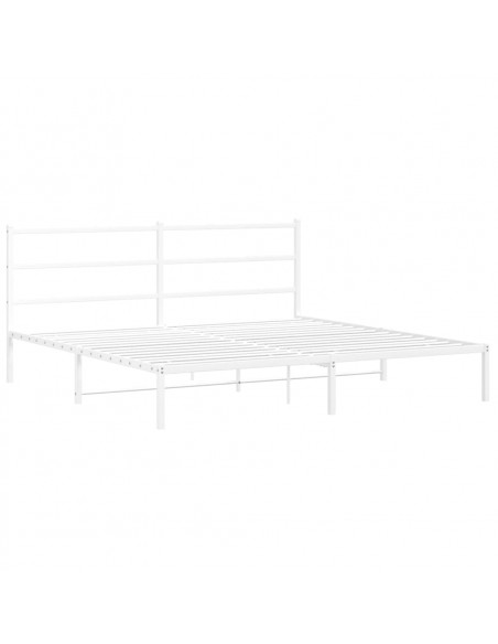 Giroletto con Testiera Metallo Bianco 183x213 cm