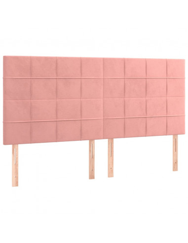 Giroletto con Testiera Rosa 160x200 cm in Velluto