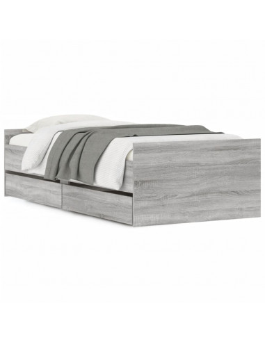 Giroletto con Cassetti Grigio Sonoma 75x190 cm Small Single