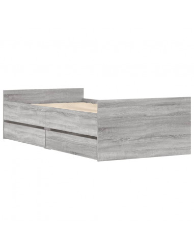 Giroletto con Cassetti Grigio Sonoma 75x190 cm Small Single