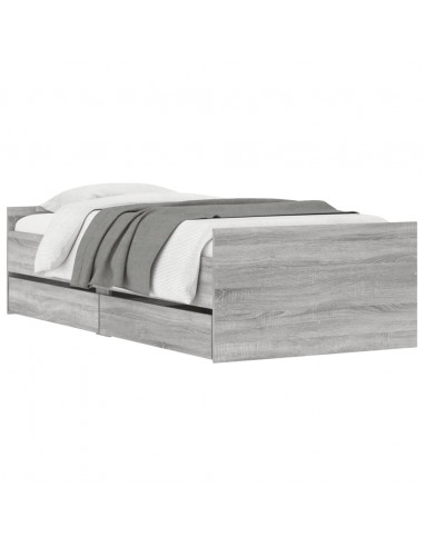 Giroletto con Cassetti Grigio Sonoma 75x190 cm Small Single