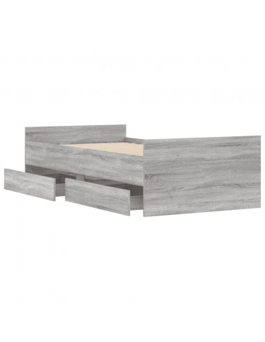 Giroletto con Cassetti Grigio Sonoma 75x190 cm Small Single