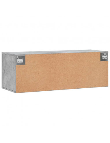 Mobile a Parete Grigio Cemento 100x36,5x35 cm Legno Multistrato
