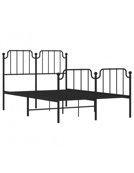 Giroletto con Testiera e Pediera Metallo Nero 120x190 cm