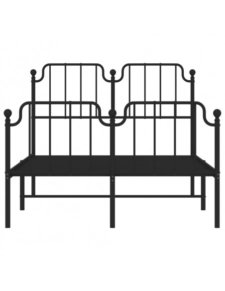 Giroletto con Testiera e Pediera Metallo Nero 120x190 cm