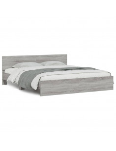 Giroletto con Testiera Grigio Sonoma 180x200 cm 2